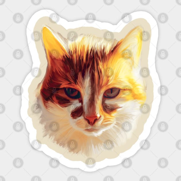 I Am a Ray of Sunshine Cat Sticker by Czajnikolandia